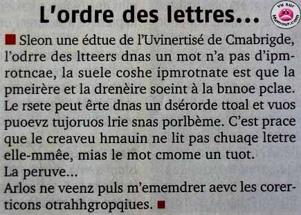 lordre des lettres